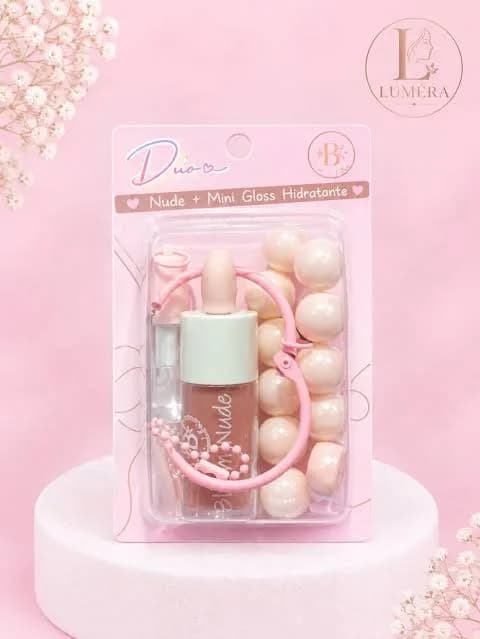 Duo Bloom Nude + Minni Gloss Con Llavero